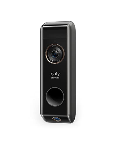 eufy Security Video Doorbell Dual Camera (mit Akku), Zusatzkamera, Akkubetriebene Video-Türklingel, Bewegungssensor, Paketerkennung, 2K HD, Gebührenfrei (Generalüberholt) von eufy Security