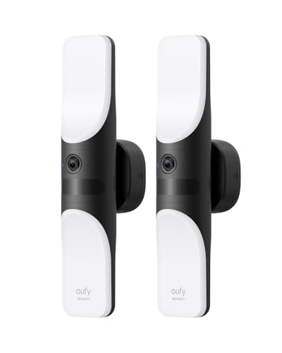 eufy Security Wired Wall Light Cam S100 Security Camera Outdoor, 2K Camera with 1200 Lumen Light, Color Night Vision,AI Smart Detection, IP65 Waterproof, No Monthly Fee 2-Pack (Generalüberholt) von eufy Security