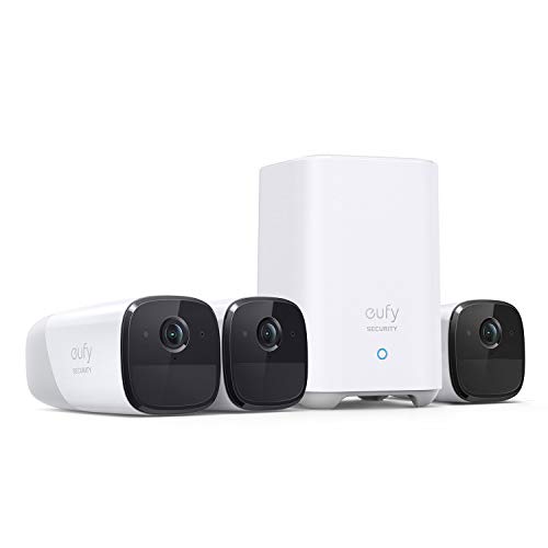 eufy Security eufyCam 2 Pro, Kabellose Überwachungskamera, HomeKit Kompatibilität, 2K Auflösung, IP67 Wasserschutzklasse, Nachtsicht, 3-Cam-Set(Generalüberholt) von eufy Security