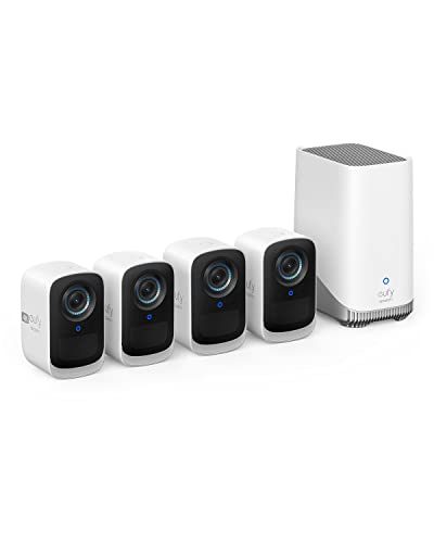 eufy Security eufyCam S300 3C,4K kabellose Überwachungskamera mit Gesichtserkennung und K.I, Überwachungskamera Set 2+1(Generalüberholt) von eufy Security
