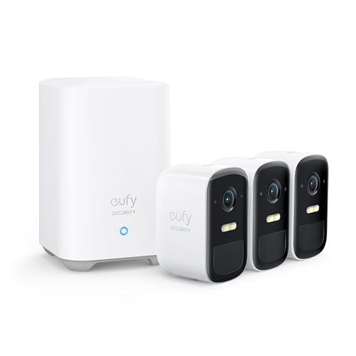 eufy Security eufyCam 2C, überwachungskamera aussen, 180 Tage Akku, HD 1080p, IP67 wetterfest, Nachtsicht, Kompatibel mit HomeKit und Solar Panel,Gebührenfreie Nutzung von eufy Security