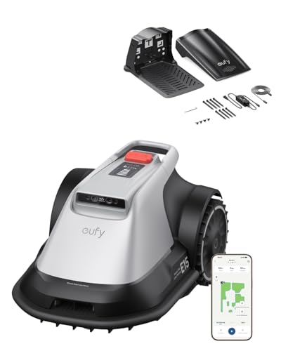 eufy E15+Ladestation-Kombination, Without Boundary Cable, No Signal Failures, No RTK, TrueVision Technology, Smart Navigation, Garden up to 800 m², Precision Edge Cut, Obstacle Avoidance von eufy