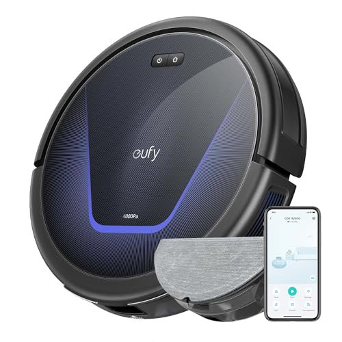 eufy G50 Hybrid Saugroboter mit Wischfunktion4.000Pa Starker Saugkraft,Dynamische Navigation,Pro-Entwirrkamm,Wischpad für Leichte Oberflächenreinigung,Ideal für Tierhaare&Hartböden (Generalüberholt) von eufy