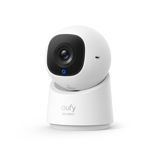 eufy Indoor Cam C220, 2K Überwachungskamera Innen, 360° Schwenk-/Neigefunktion, Indoor-Kamera mit WLAN, Ideal als Babyphone/Haustierkamera/Sicherheit Zuhause(Generalüberholt) von eufy