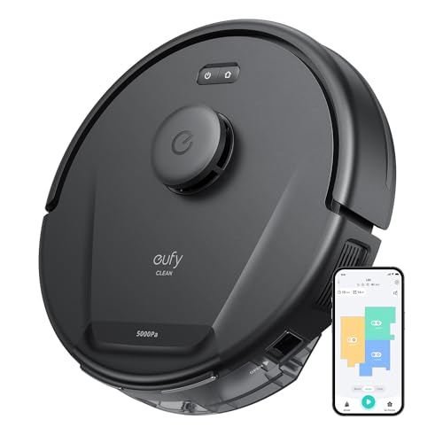 eufy L60 Saugroboter, Ultra Starke 5.000Pa Saugkraft, Staubsauger Roboter mit iPath Laser-Navigation, für gründliche Bodenreinigung, App-Steuerung(Generalüberholt) von eufy