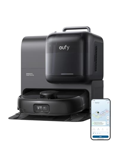 eufy Omni E28 HydroJet Saugroboter mit Wischfunktion, tragbarer Tiefenreiniger, 20.000Pa Turbo-Saugkraft, DuroSpiral Entwirrbürsten, CornerRover Arm für Ecken, All-in-One-Station, für Tiere & Kinder. von eufy