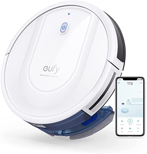 eufy Saugroboter mit Wischfunktion, RoboVac G10 Hybrid, Smart Dynamic Navigation, 2-in-1 Sauger & Wischmopp Roboterstaubsauger, 2000Pa Saugkraft, Selbstaufladend(Weiß)(Generalüberholt), böden von eufy