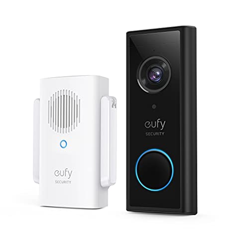 eufy Security Video Doorbell 2K HD Kabellose Sicherheitskamera mit Türklingel & Türglocke, Akkubetrieben, K.I. Personenerkennung mit AI, Beidseitige Audiofunktion, Mühelose Installation von eufy Security