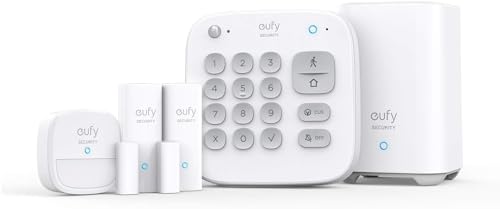 eufy Security 5-teiliges Smart Home Set, Sicherheitssystem mit Bewegungssensor, 2 Diebstahl-Sensoren, Alarmsystem, mit App, kompatibel mit eufyCam, Steuert andere HomeBase Überwachungsgeräte von eufy Security
