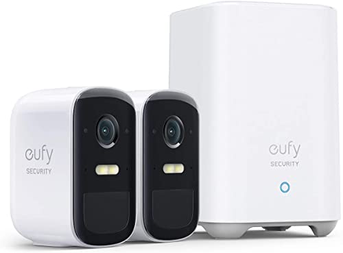 eufy Security eufyCam 2C Pro, Kabellose Überwachungskamera, Sicherheitssystem 180 Tage Akkuleistung, HomeKit Kompatibilität, 2K Auflösung, IP67 Wasserschutzklasse, 2-Cam-Set (Generalüberholt) von eufy Security