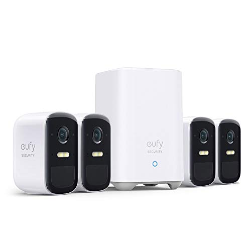 eufy Security eufyCam 2C Pro, Überwachungskamera aussen, 2K Auflösung, 180 Tage Akku, Kompatibel mit HomeKit und Solar Panel, IP67, überwachungskamera aussen Set 4+1, Gebührenfreie Nutzung von eufy Security