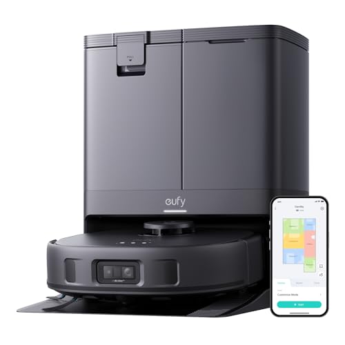 eufy X10 Pro Omni Saugroboter mit Wischfunktion & Absaugstation, All-in-One-Station, 8.000Pa, Auto-Absaugen/Befüllen, 2× Auto-Lift-Mopp mit Auto-Waschen/Trocknen(Generalüberholt) von eufy