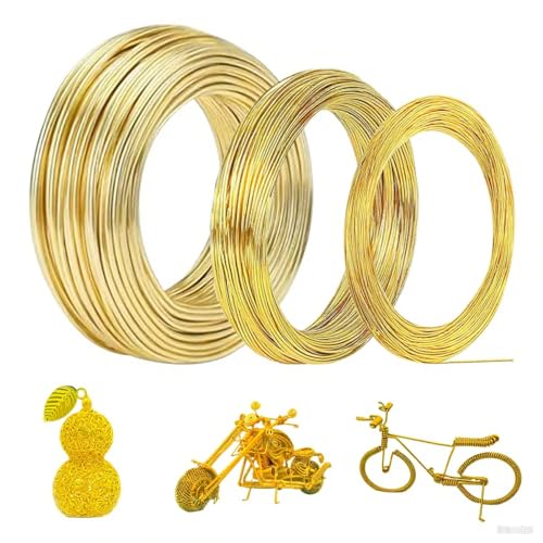 Aluminiumdraht Gold: 3 Stück 1mm/2mm/3mm Golddraht, Basteldraht Gold, Modellierdraht, Weicher Biegsamer Draht für Schmuckherstellung, DIY Bastelarbeiten, Modellbau Aluminiumdraht Gold: 3 Stück 1mm/2mm/3mm Golddraht, Basteldraht Gold, Modellierdraht, Weicher Biegsamer Draht für Schmuckherstellung, DIY Bastelarbeiten, Modellbau von eupdd