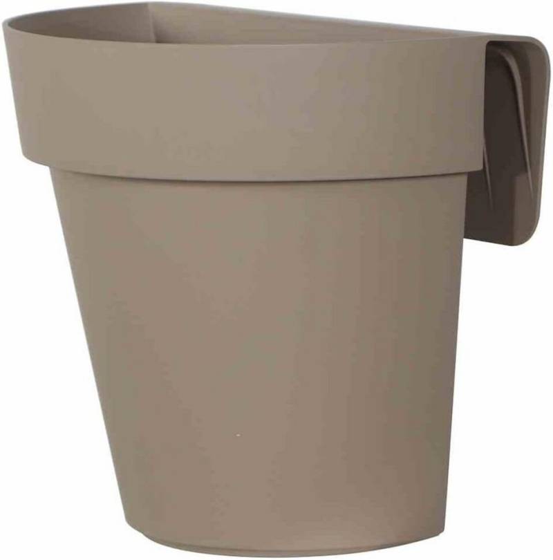 euro3plast Balkonkasten Balkon-Hängetopf UP,taupe Ø25cm,mit Wasserreservoir, taupe (1 St) von euro3plast