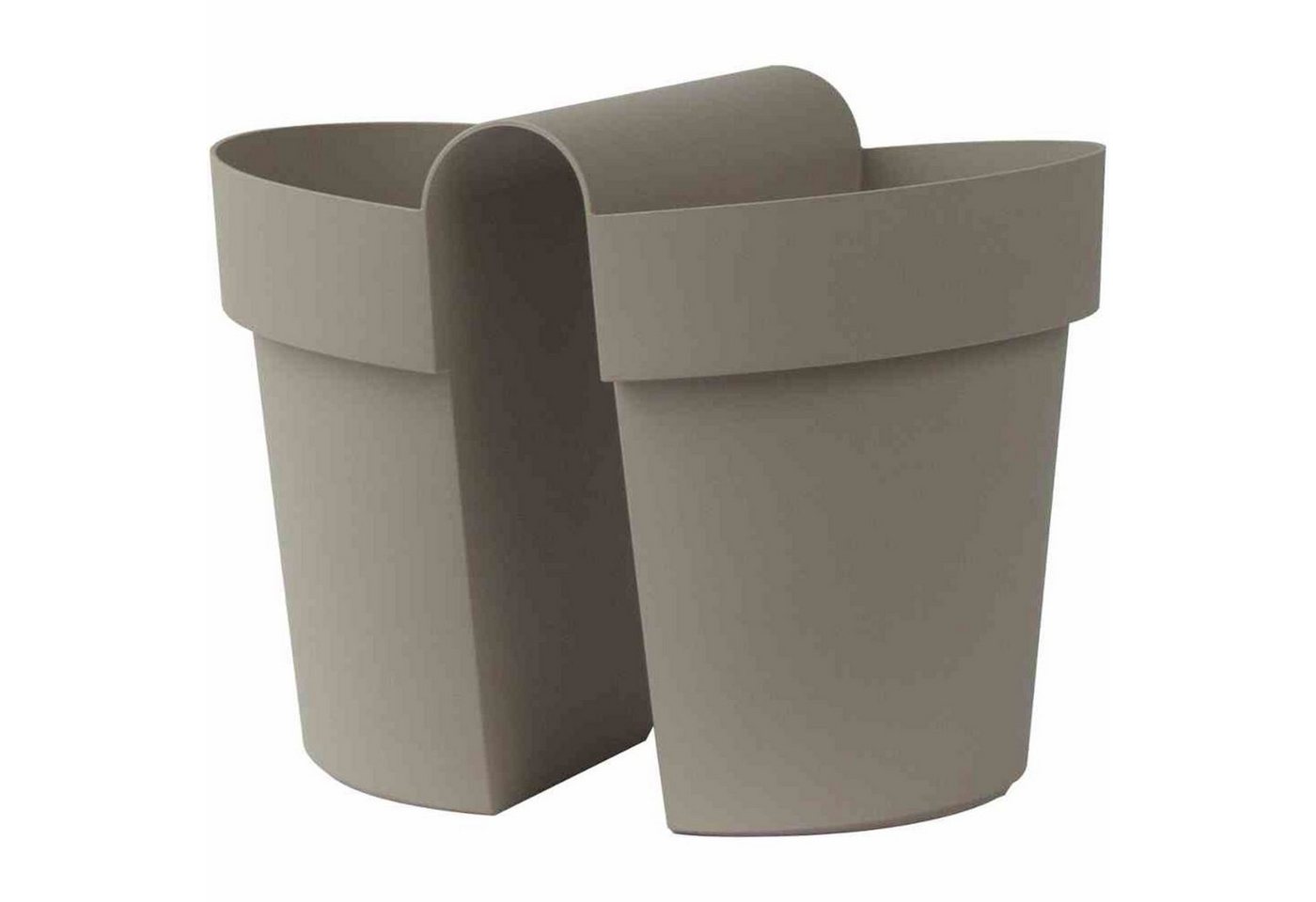 euro3plast Pflanzkübel Balkonhängetopf BE-UP mit Wasserreserve 25 cm, taupe von euro3plast