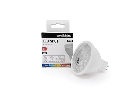 euroLighting LED Spot MR16 6,5W WarmWeiss 600lm mit Sonnenlichtspektrum/Vollspektrum, 3 Step Dimmbar euroLighting LED Spot MR16 6,5W WarmWeiss 600lm mit Sonnenlichtspektrum/Vollspektrum, 3 Step Dimmbar von euroLighting
