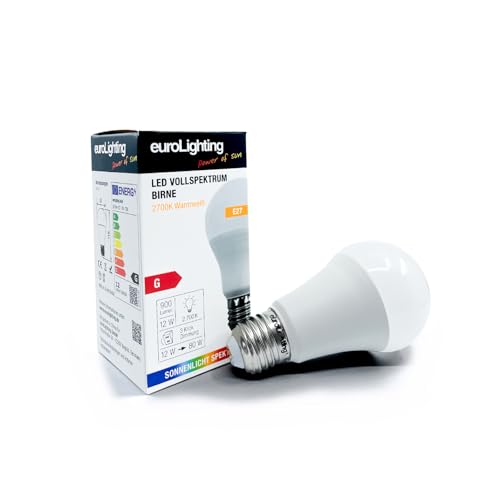 euroLighting Led Birne Kunststoff 12W 2700K E27 Vollspektrum und 3 Stufen Dimmung von euroLighting