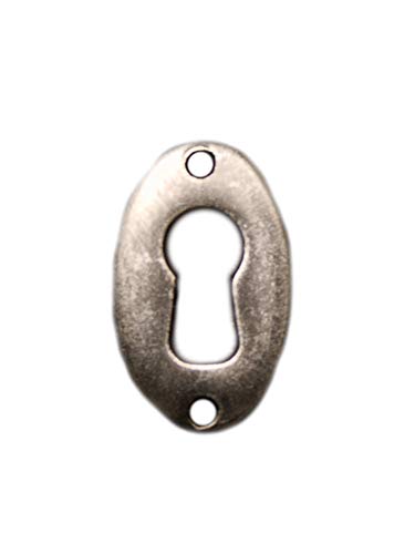 Antikmöbel Griff Schlüsselschild aus Metall und antik patiniert (2393P) von euroantik1a