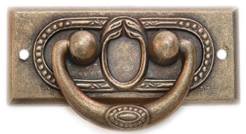 euroantik1a Griff Schlüsselschild (2452) - Ziehgriff - Schmiedeeisen oder Messing - Bronze - 2.9 cm x 2.9 cm von euroantik1a