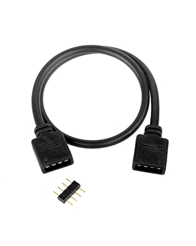 euroharry Schwarz 0,3m 30cm Verlängerung Anschluss Kabel für LED RGB-Strip 4 pin, Verbinder, geeignet für LED RGB Leiste Streifen von euroharry