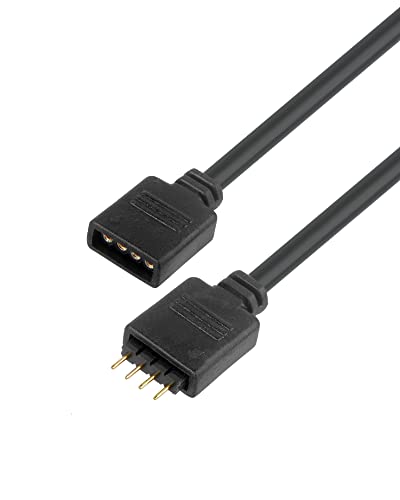 euroharry Schwarz 2m 200cm Verlängerung Anschluss Kabel für LED RGB-Strip 4 pin, Verbinder, geeignet für LED RGB Leiste Streifen von euroharry