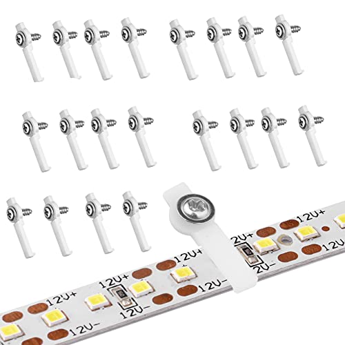 euroharry 20 Stück Led-Streifen-Montageclips für 10 mm breite Led-Streifen Halterungsbefestigung mit nicht-magnetischen Schrauben (20 Stück) von euroharry