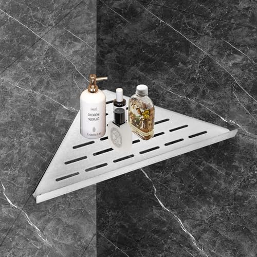 euroharry Eckablage Duschablage 304 Edelstahl für Badezimmer Shampoo Halter (Silber Schlitz-Neu, 1 Stück) von euroharry
