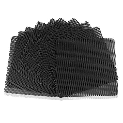 euroharry Lüfterabdeckung mit Ultra-feinem Staubfilter Computer PC Lüfter Feinstaubfilter 120mm/140mm Gehäuselüfter Mesh 10Stück (10x 120 * 120mm, Schwarz) von euroharry