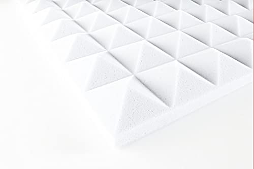 Eurokustik Pyramidenschaum Basotect® selbstklebend - 120x60x3 cm - 0,72 m2 (weiß) von eurokustik