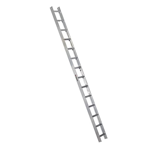 Euroline Alu-Dachauflegeleiter für Kaminkehrer naturfarbig 1x14-Sprossen-Länge 3,95 m 3210114 von Euroline