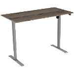 euroseats Logan Rechteckig Elektrisch Höhenverstellbar Sitz-Stehschreibtisch Eiche Holz, Metall Grau 1.200 x 800 x 750 - 1.235 mm von euroseats