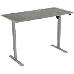 euroseats Oxyd Rechteckig Elektrisch Höhenverstellbar Sitz-Stehschreibtisch Holz, Metall Grau 1.200 x 800 x 750 - 1.235 mm von euroseats