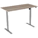 euroseats Robson Rechteckig Elektrisch Höhenverstellbar Sitz-Stehschreibtisch Eiche Holz, Metall Grau 1.200 x 800 x 750 - 1.235 mm von euroseats