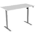 euroseats White Rechteckig Elektrisch Höhenverstellbar Sitz-Stehschreibtisch Holz, Metall Grau 1.200 x 800 x 750 - 1.235 mm von euroseats