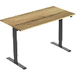 euroseats Oak Rechteckig Elektrisch Höhenverstellbar Sitz-Stehschreibtisch Eiche Holz, Metall Schwarz 1.200 x 800 x 750 - 1.235 mm von euroseats