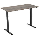 euroseats Logan Rechteckig Elektrisch Höhenverstellbar Sitz-Stehschreibtisch Eiche Holz, Metall Schwarz 1.200 x 800 x 750 - 1.235 mm von euroseats