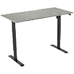 euroseats Oxyd Rechteckig Elektrisch Höhenverstellbar Sitz-Stehschreibtisch Holz, Metall Schwarz 1.200 x 800 x 750 - 1.235 mm von euroseats