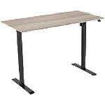 euroseats Robson Rechteckig Elektrisch Höhenverstellbar Sitz-Stehschreibtisch Eiche Holz, Metall Schwarz 1.200 x 800 x 750 - 1.235 mm von euroseats