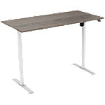 euroseats Logan Rechteckig Elektrisch Höhenverstellbar Sitz-Stehschreibtisch Eiche Holz, Metall Weiß 1.400 x 800 x 750 - 1.235 mm von euroseats