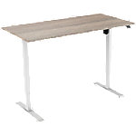 euroseats Robson Rechteckig Elektrisch Höhenverstellbar Sitz-Stehschreibtisch Eiche Holz, Metall Weiß 1.200 x 800 x 750 - 1.235 mm von euroseats