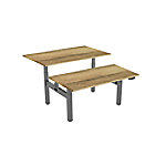 Rechteckiger Sitz-Stehschreibtisch Grau, Eiche 1,600 x 800 x 625 - 1.255 mm von euroseats