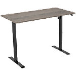 euroseats Logan Rechteckig Elektrisch Höhenverstellbar Sitz-Stehschreibtisch Eiche Silber Schwarz 1.600 x 800 x 750 - 1.235 mm von euroseats