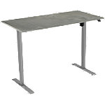 euroseats Oxyd Rechteckig Elektrisch Höhenverstellbar Sitz-Stehschreibtisch Silber Grau 1.600 x 800 x 750 - 1.235 mm von euroseats