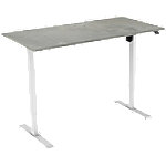 euroseats Oxyd Rechteckig Elektrisch Höhenverstellbar Sitz-Stehschreibtisch Silber Weiß 1.600 x 800 x 750 - 1.235 mm von euroseats