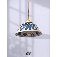Ceramic Hanging Light Fixture, Patterned Shade Ceramic Hanging Light Fixture, Patterned Shade von evLighting