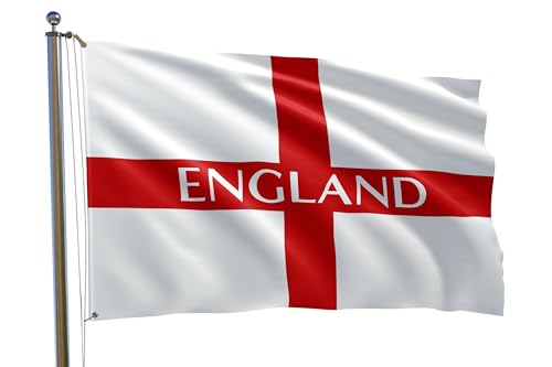 England St. George's Flagge, 1,5 x 0,9 m – große britische UK-Flagge – doppelt genäht, langlebig, für den Innen- und Außenbereich von evelay