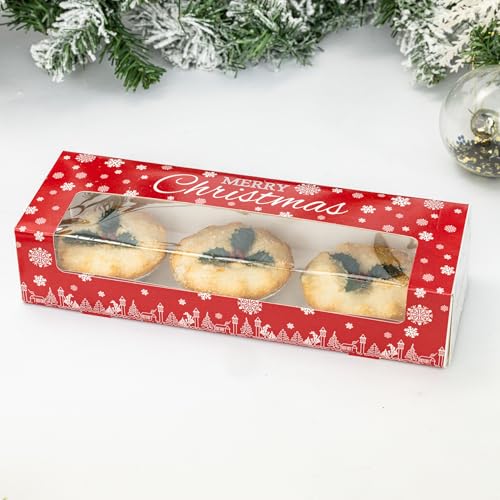 evelay 12 x Mince Pie Box Weihnachten Double Stack Boxen für 3 oder 6 Kuchen (6 Stück) von evelay