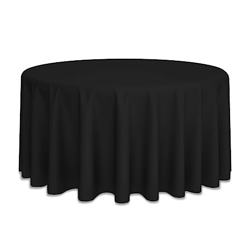 Tischdecke Rund Schwarz Unifarben Polyester (280 cm) von eventkauf