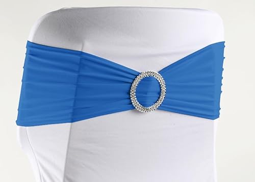 eventkauf 10 Stuhlschleifen Stretch Schleifenbänder Schleifen für Stuhlhussen (Blau) von eventkauf