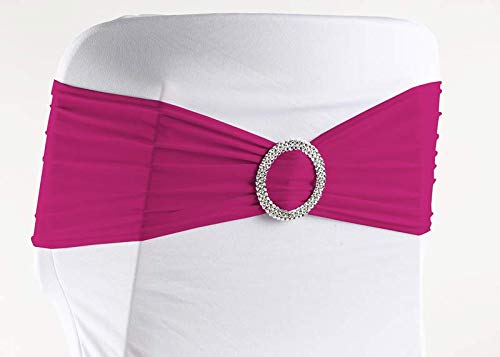 eventkauf 10 Stuhlschleifen Stretch Schleifenbänder Schleifen für Stuhlhussen (Fuchsia) von eventkauf